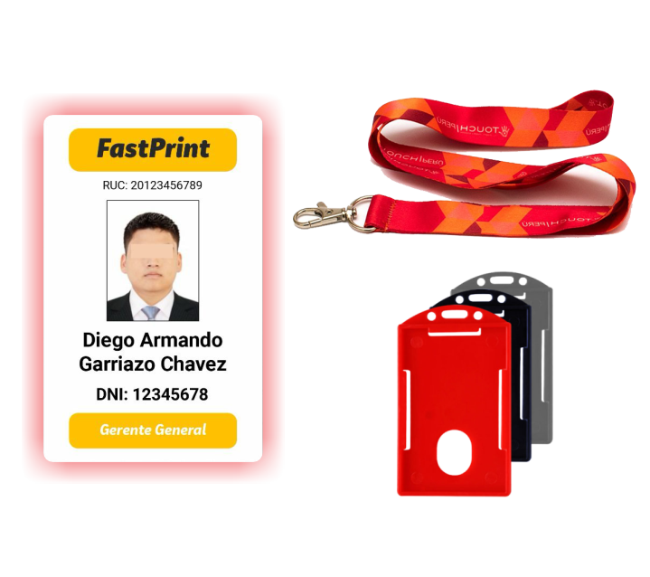 Fotocheck PVC con lanyard